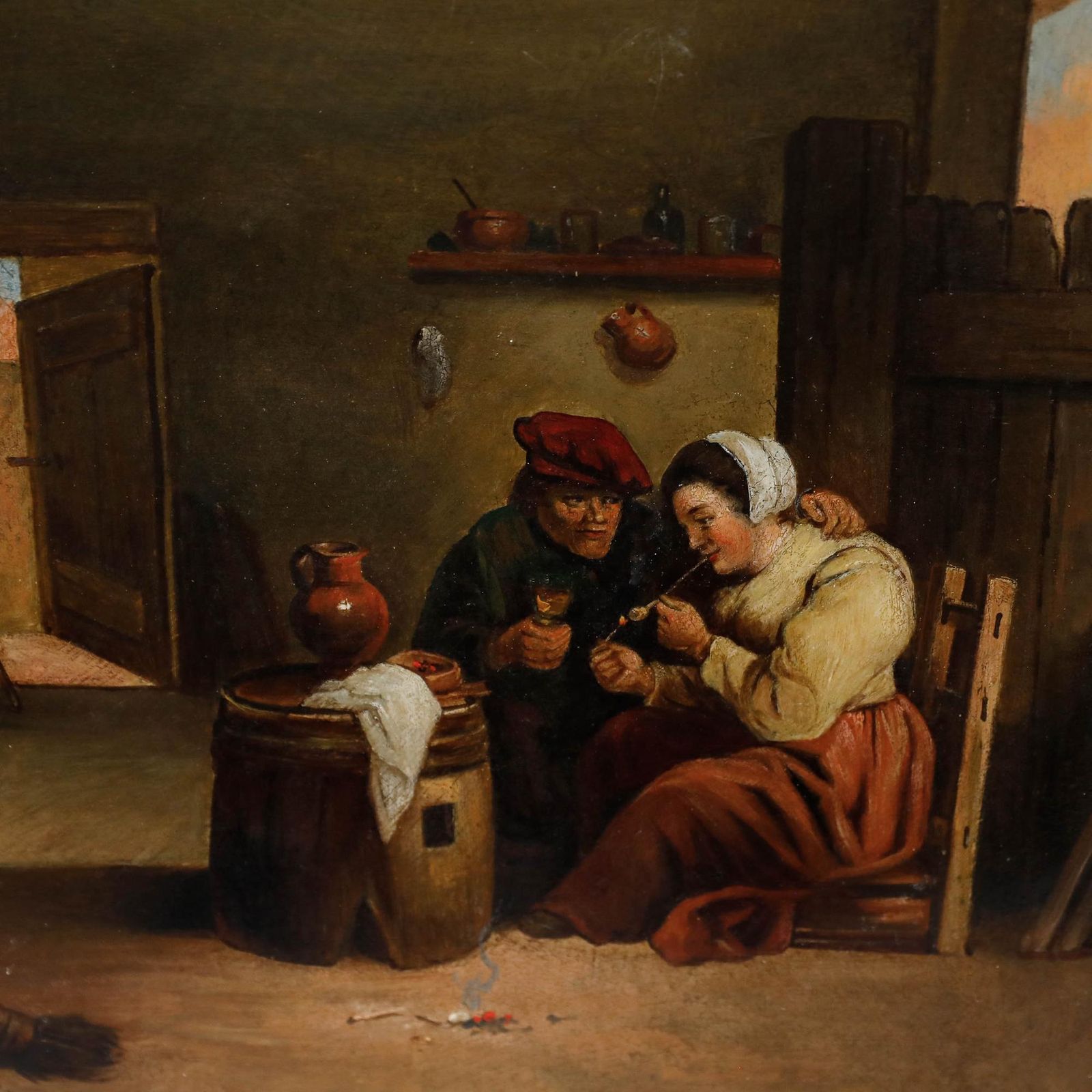 Manner Of David Teniers (1610 1690)  Early 19th Century Oil, Relaxing At The Inn photo Art