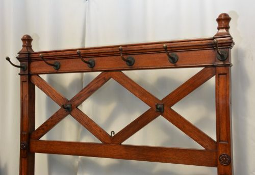 English Victorian Gothic Coat Stand Oak Hall Stand In The Manner Of Pugin photo vinterior