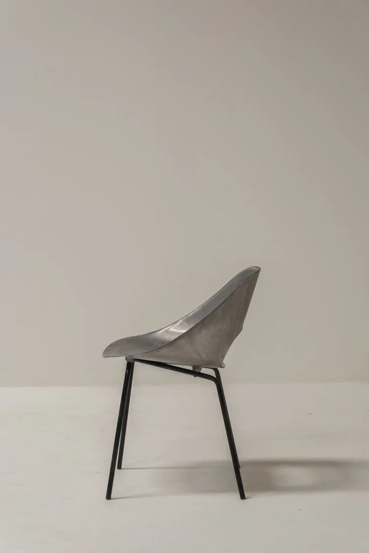 photo furniture Set Of 3 Aluminum Tonneau Chairs By Pierre Guariche For Steiner, 1950s