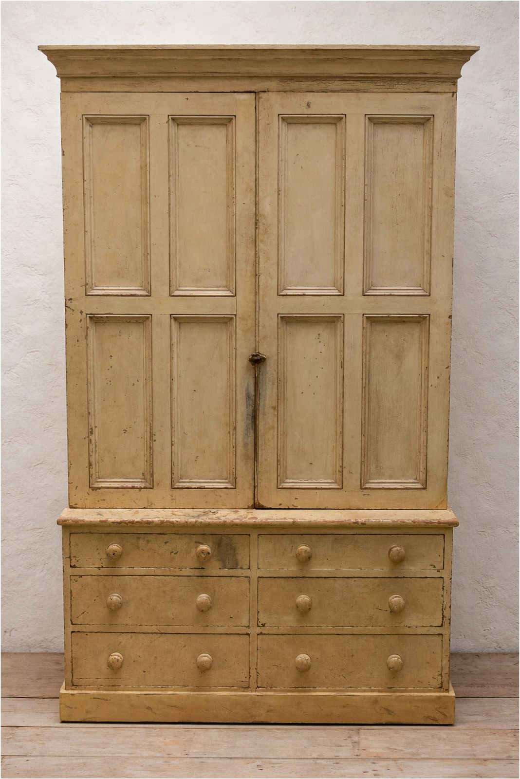 Exceptional 19th Century Painted Pine Housekeepers Cupboard In Original Paint (968)