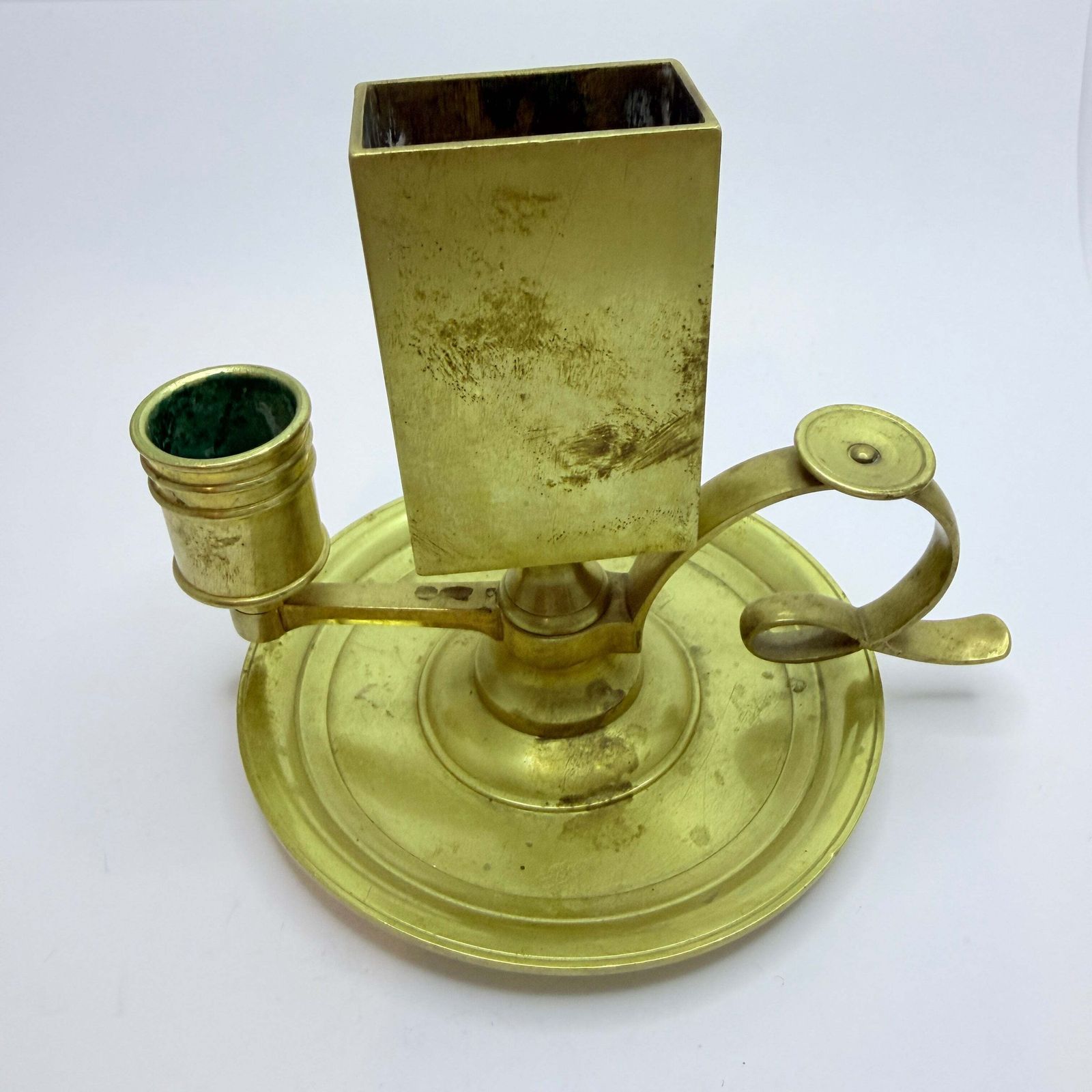 Skultuna Bruk, Sweden Late 1800s. Antique Brass Chamberstick Candleholder. photo for sale