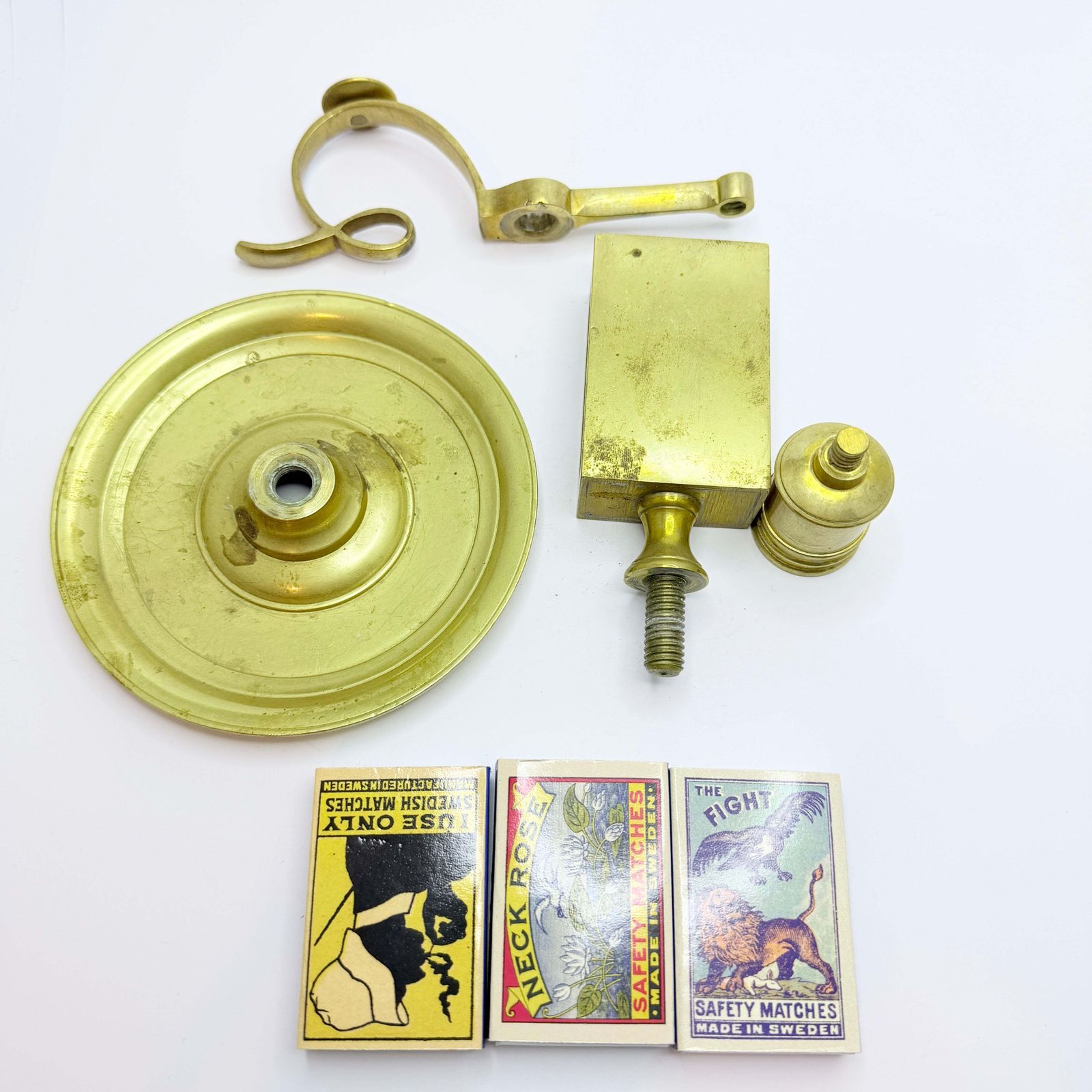 photo for sale Skultuna Bruk, Sweden Late 1800s. Antique Brass Chamberstick Candleholder.