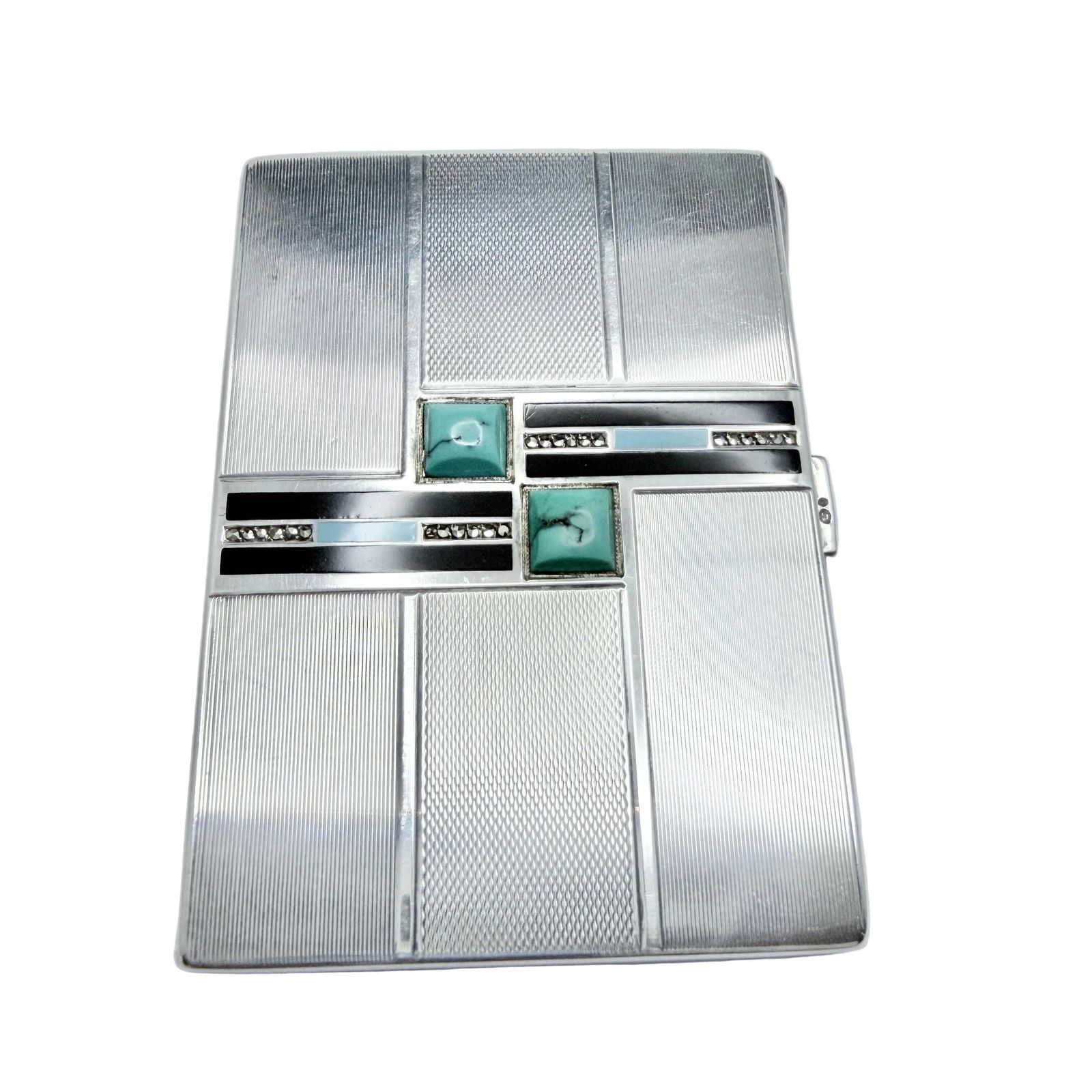 Austria Ca 1930. Vintage Art Deco Sterling 935 Silver Cigarette Case.