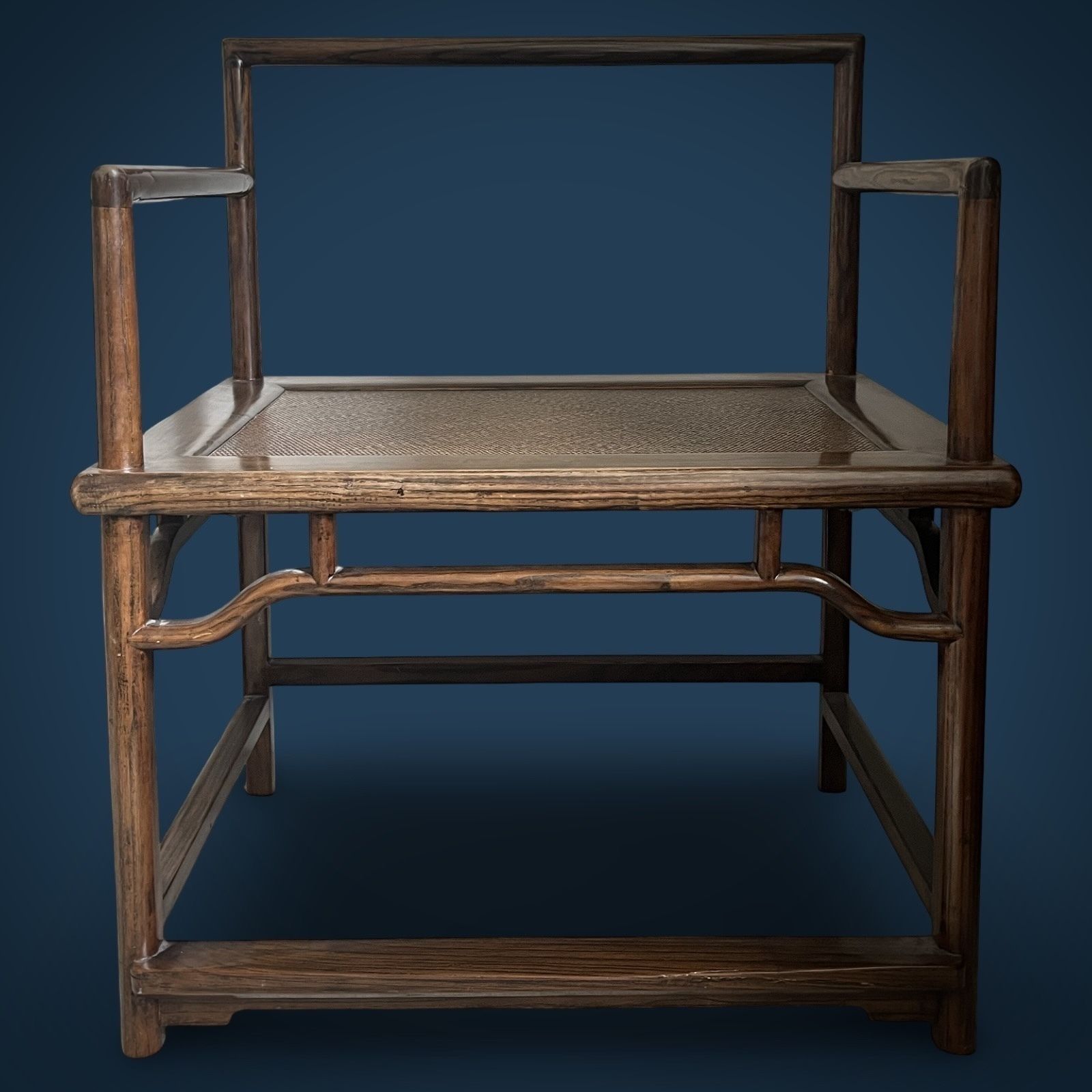 An Imposing Pair Of Chinese Elmwood Meditation Armchairs photo for sale