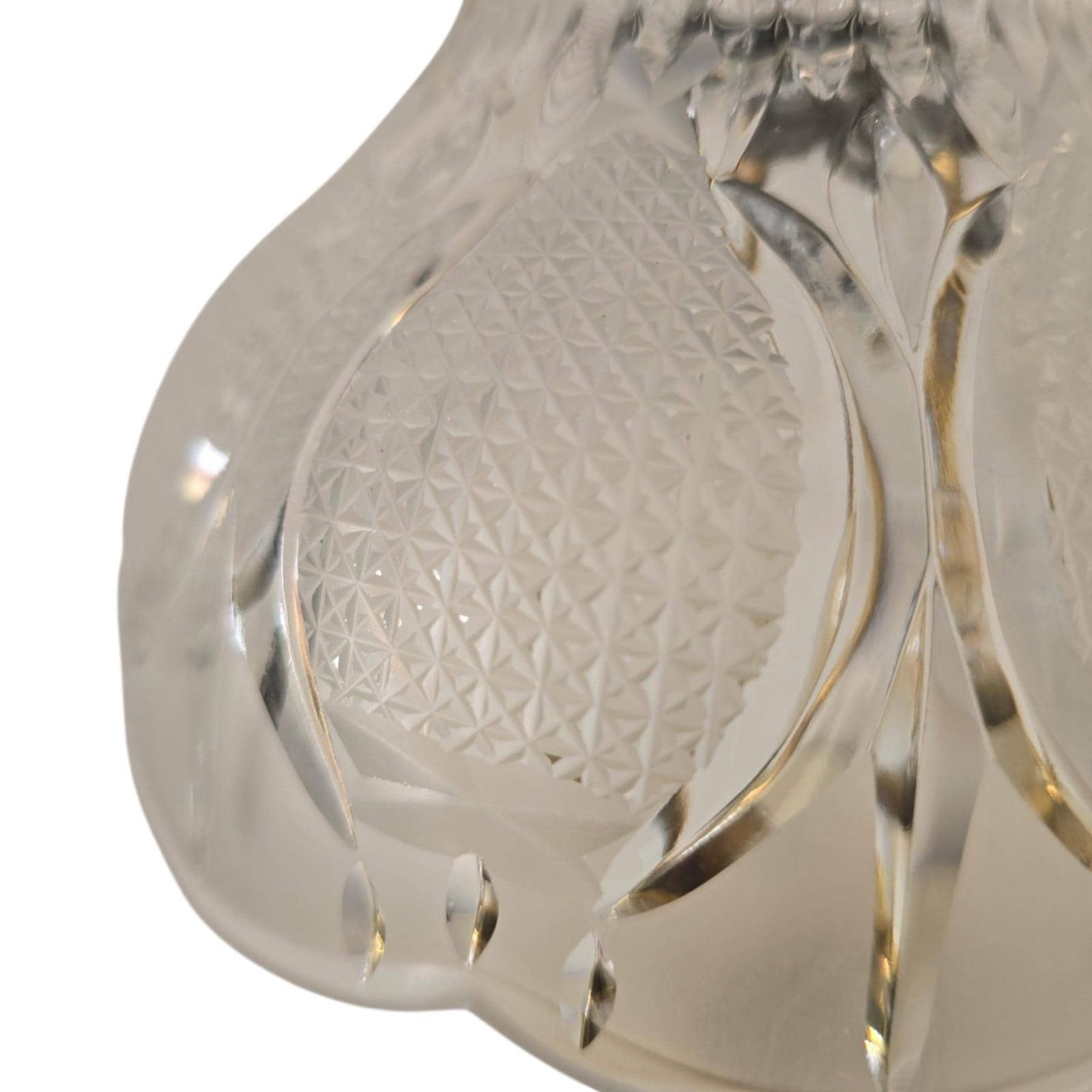 Lampe de table vintage en cristal taillé, base en laiton, style Hollywood Regency, lampe de chevet mid-century photo vinterior