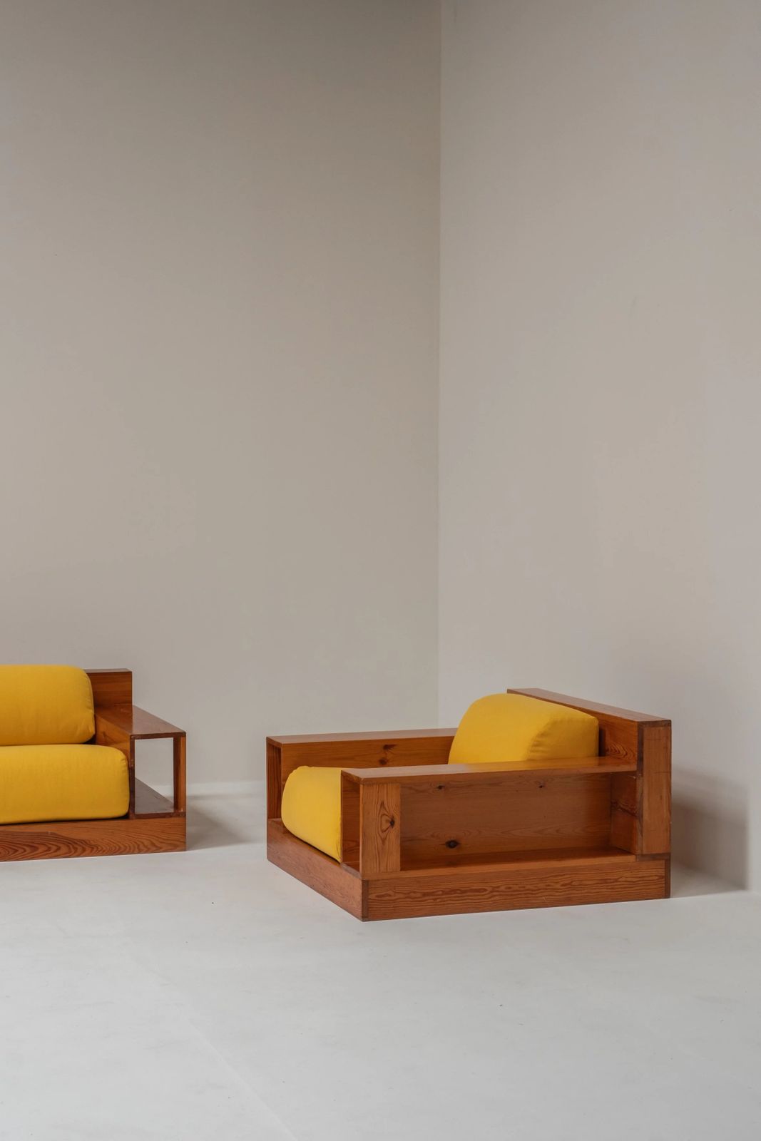 Italian Wooden 2 Seater Lounge Chair, 1970s photo buy