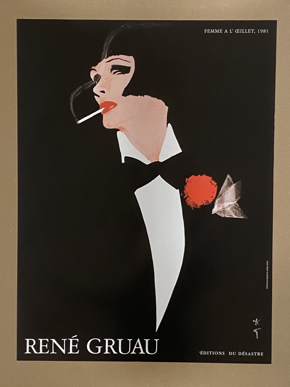 René Gruau, 1981   Femme A L'oeillet   Original Poster Printed In Offset Cm 80 X 60 photo for sale