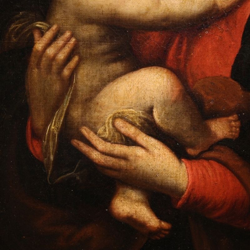 Art Tableau religieux d'époque, Madone à l'Enfant, XVIIIe siècle photo