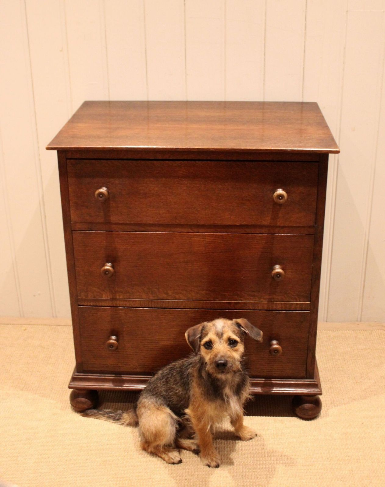 Furniture Small Oak Chest Of Drawers, 1920s photo