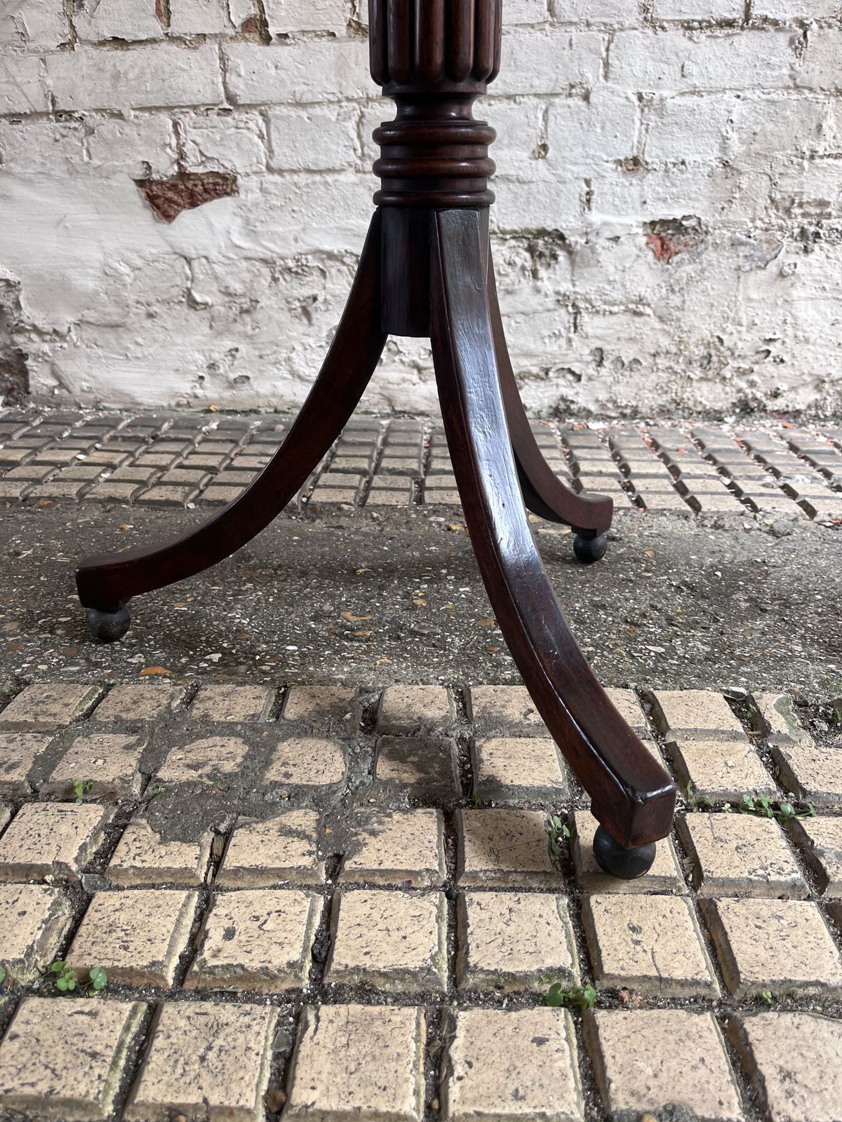 Elegant Matching Pair Of Regency Mahogany Side Tables photo vintage