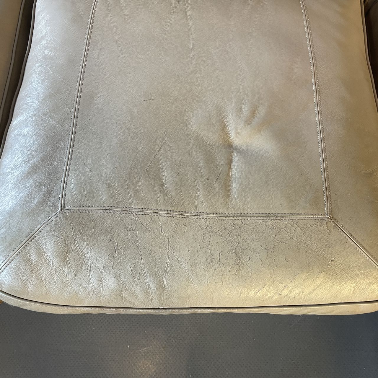 Cream Leather Modular Sofa, 1990s photo 1799.0