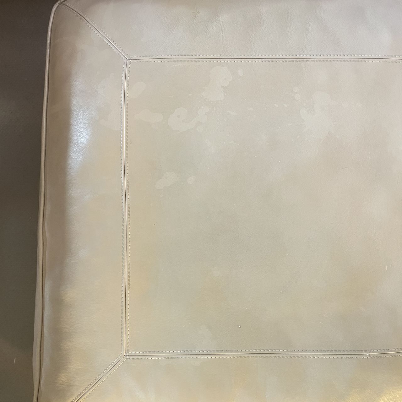 Cream Leather Modular Sofa, 1990s photo vinterior
