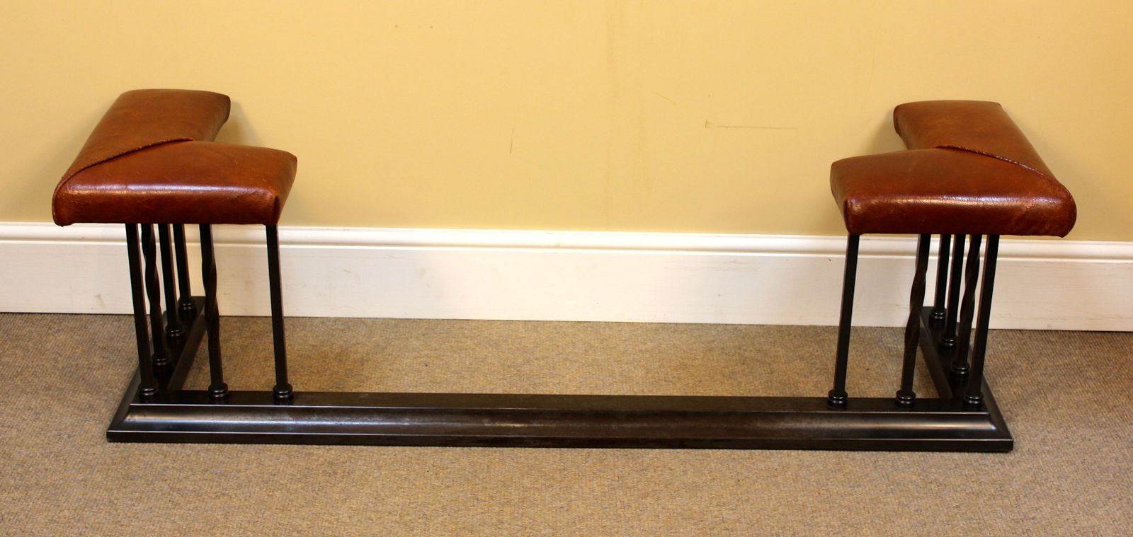 Early 20thc. Steel & Leather Club Fender