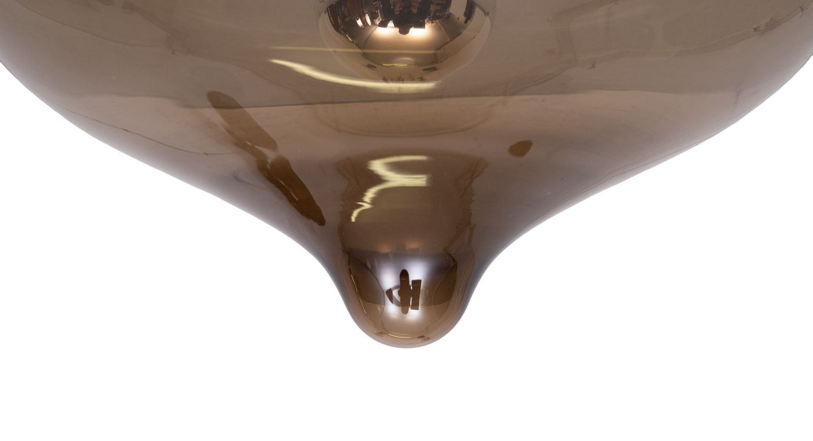 Dijkstra Tear Drop Flush Mount Light, Grijsgetint Glas, Jaren 1970, Nederland photo Verlichting