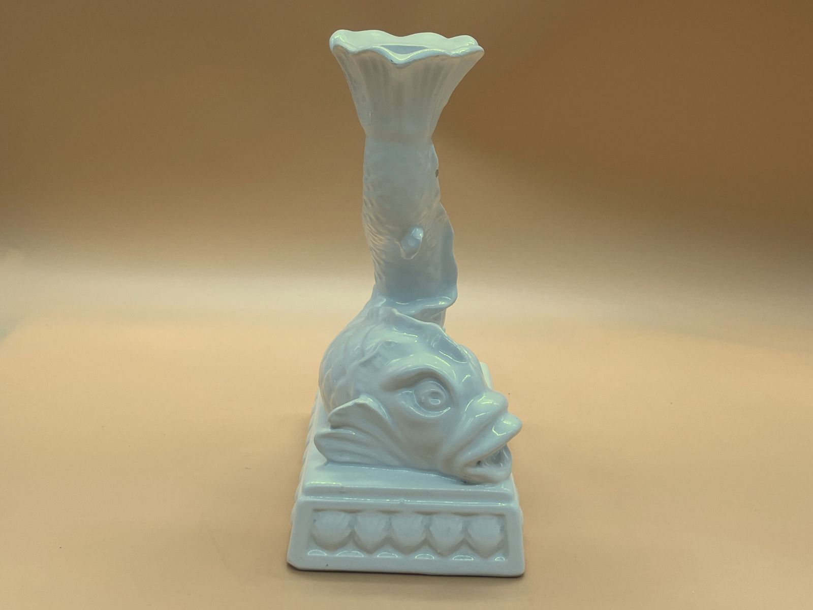 Antique Wedgwood Creamware Pottery Stylized Dolphin Candlestick. C1900. photo furniture