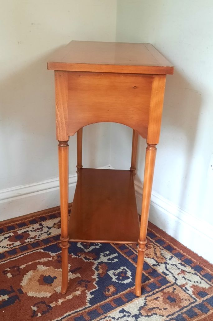 photo furniture Vintage Two Drawer Yew Wood Console Hall Table Made By Bradley