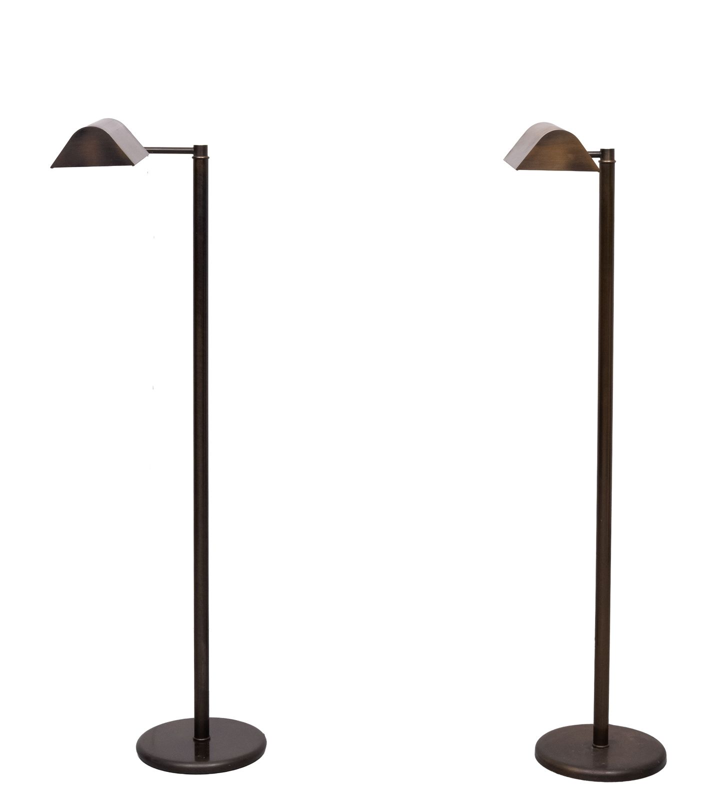 Paar Bronsgekleurde Swingarmlamp Vloerlampen, Jaren 1970, Duitsland photo 1400.0