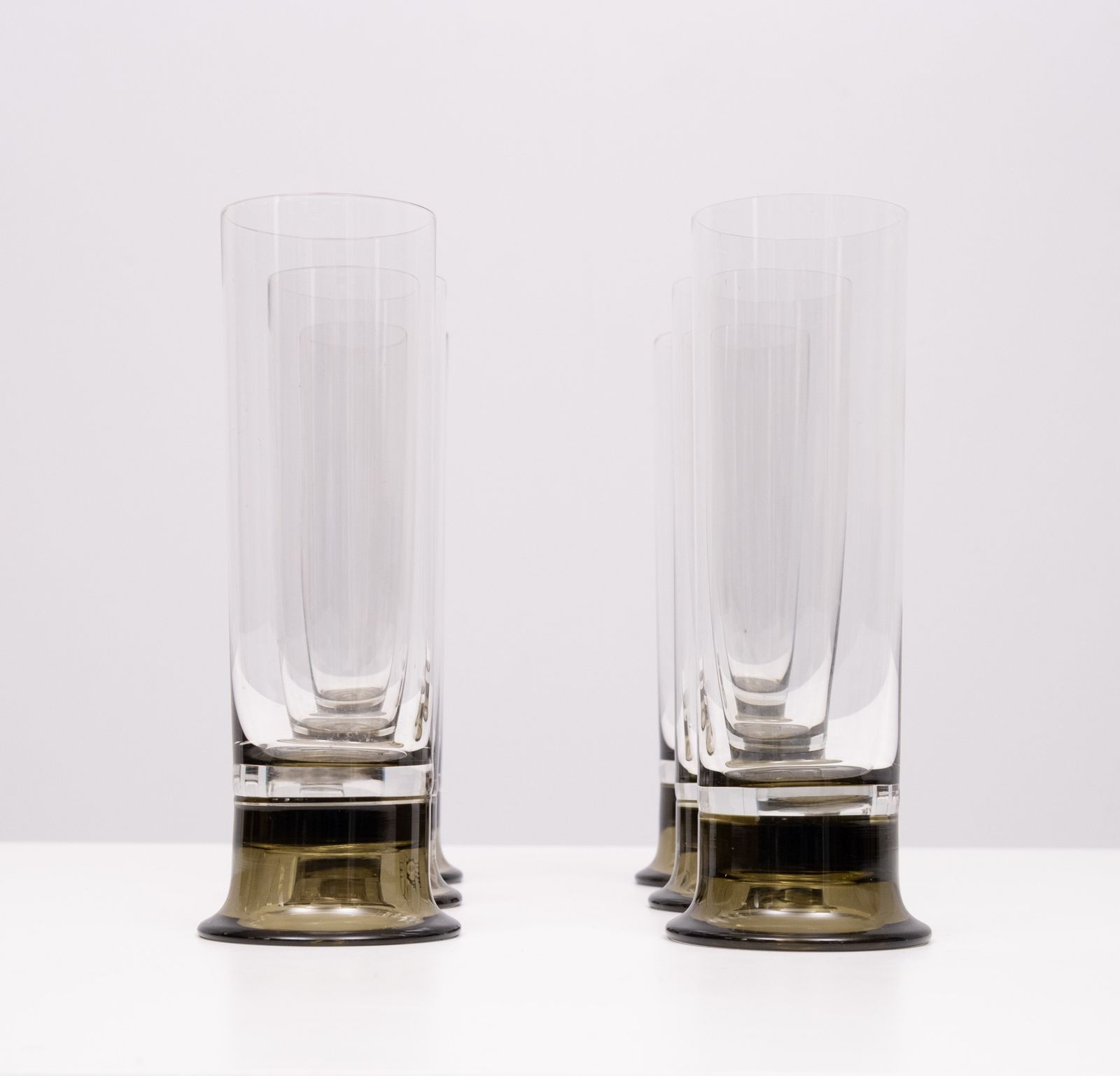 Set Van Zes Rookglazen Bierglazen Van Rosenthal, Jaren 1970 photo for sale