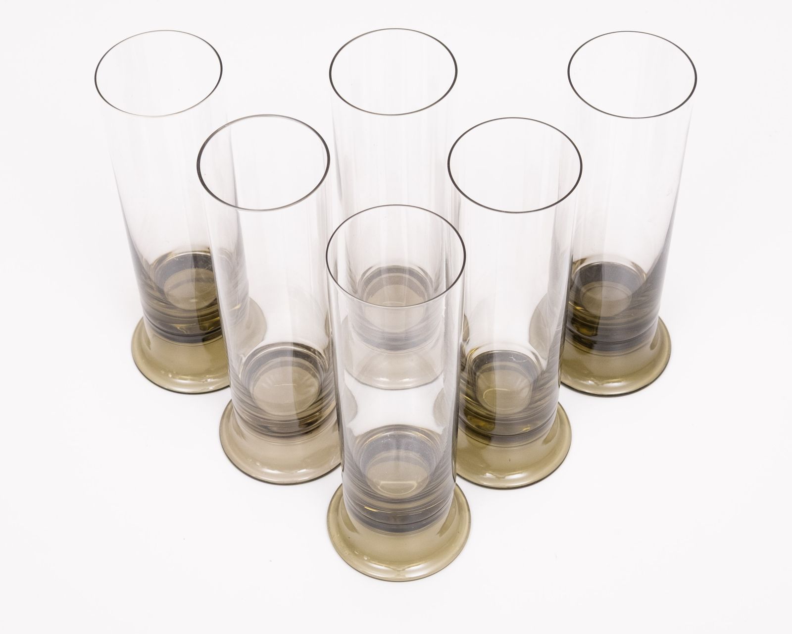 photo furniture Set Van Zes Rookglazen Bierglazen Van Rosenthal, Jaren 1970