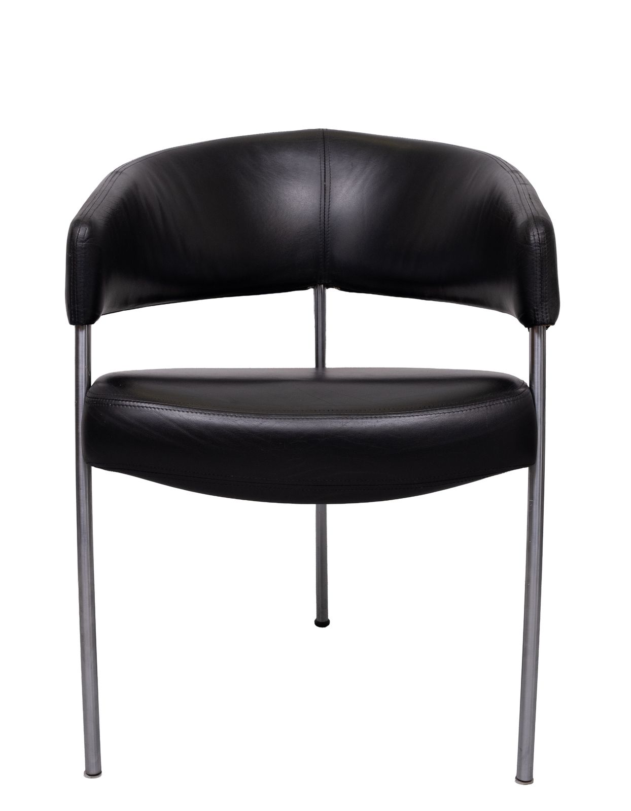 photo furniture Set Of 4 Black Leather Dining Chairs By Castelijn, 1990s