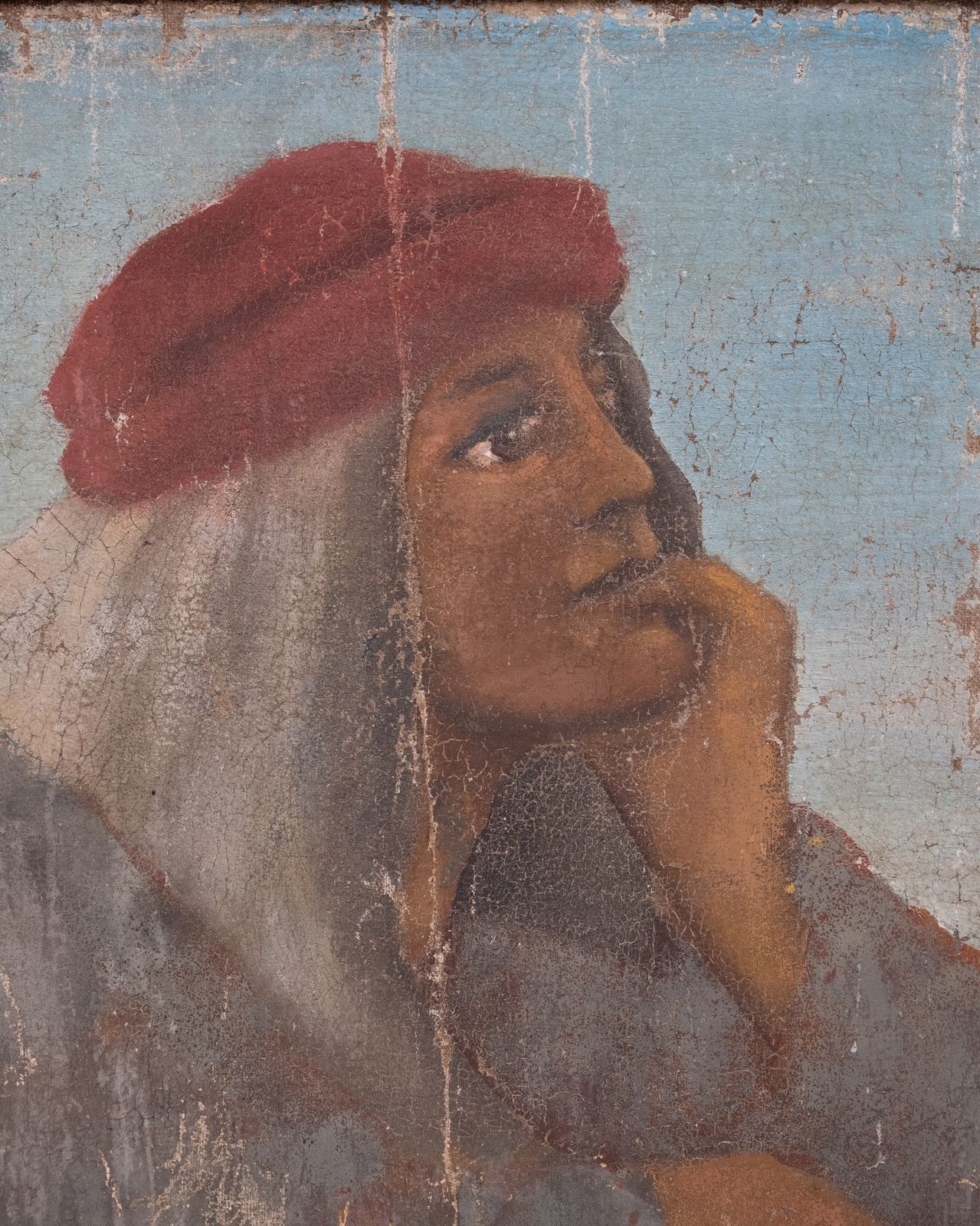 Naïeve Decoratieve Antieke Schilderijen ''Two Lovers'' Italië photo for sale
