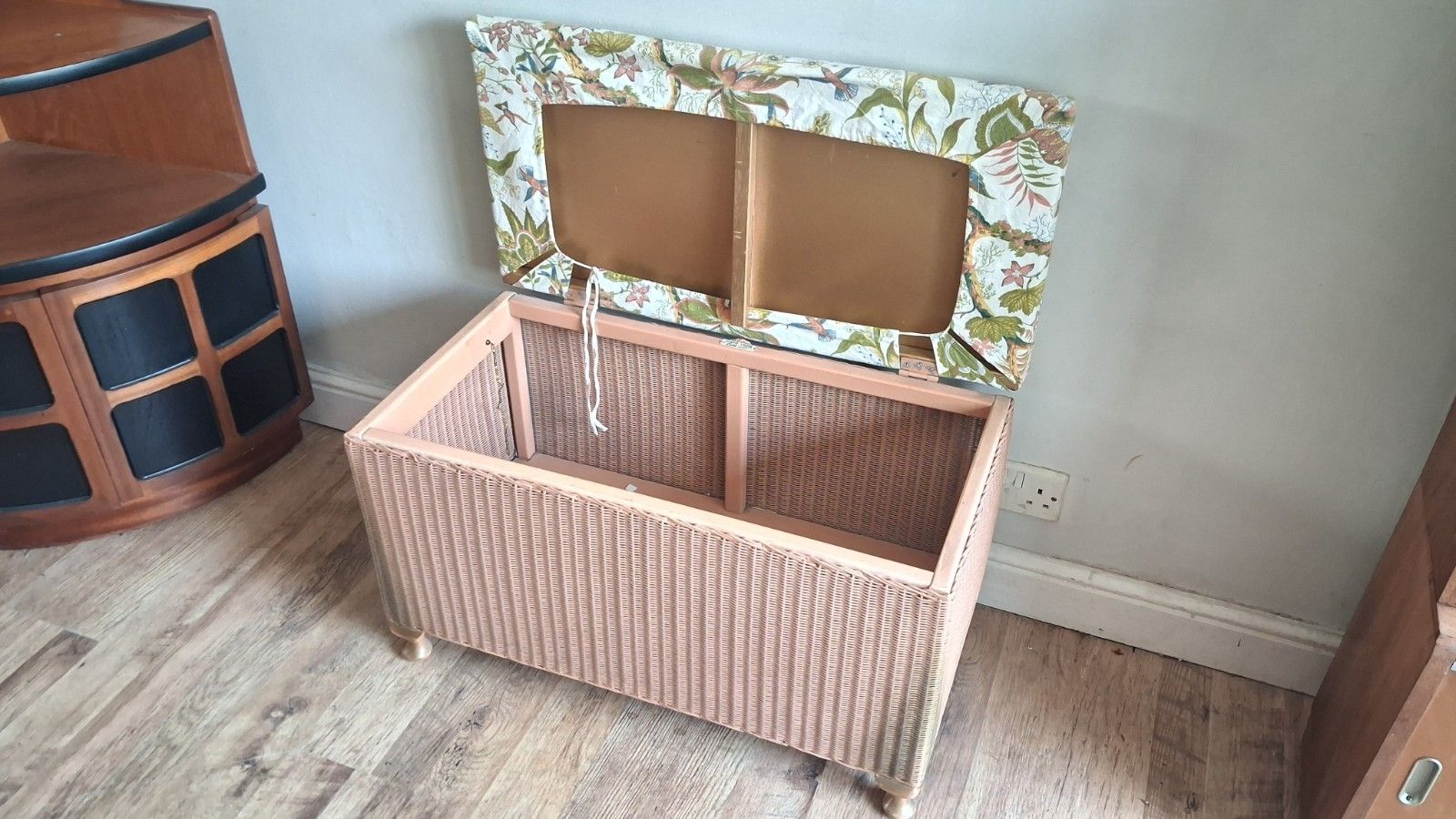 photo for sale Delightful Original Lloyd Loom 1960's  Mid Century Blanket Box /Ottoman