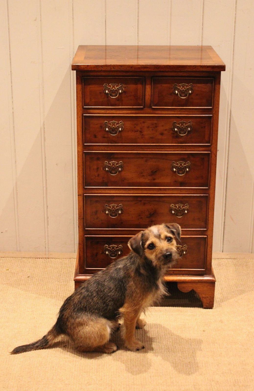 395.0 Slim Burr Yew Chest Of Drawers photo