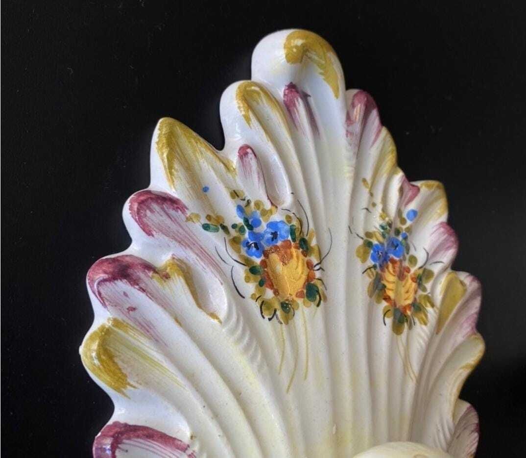Duty Free USA. Pair Of Antique Ceramic Sconces From Italy photo vintage
