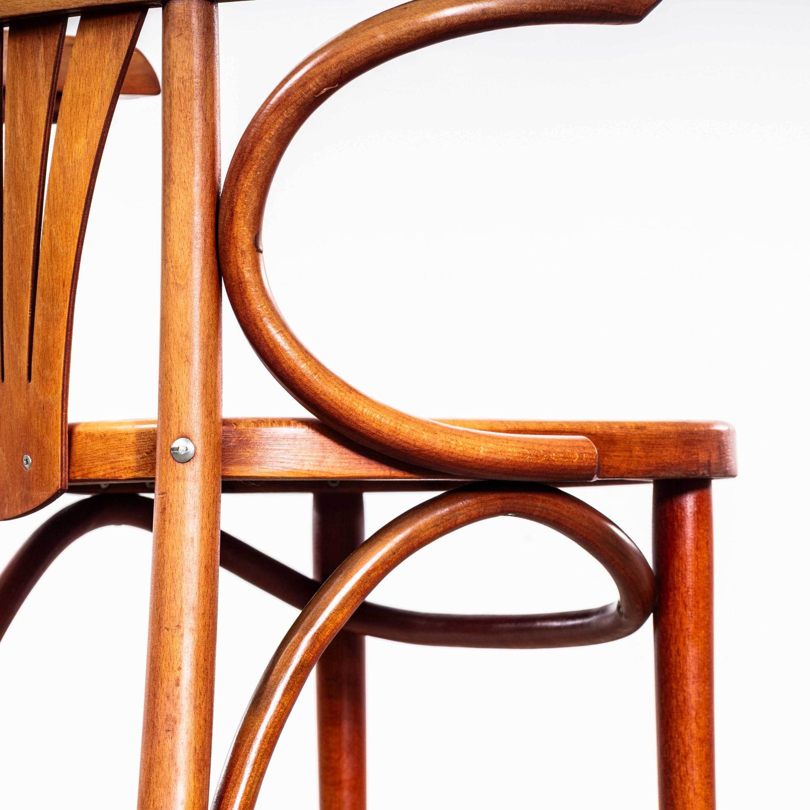 1970’s Honey Red Fan Back Dining Armchairs photo Furniture