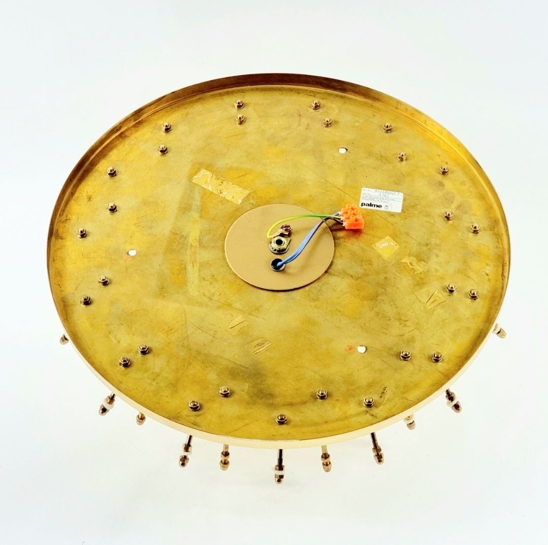 photo furniture Grand plafonnier mid-century en verre de Murano floral et laiton, par Ernst Palme, Allemagne, années 1970