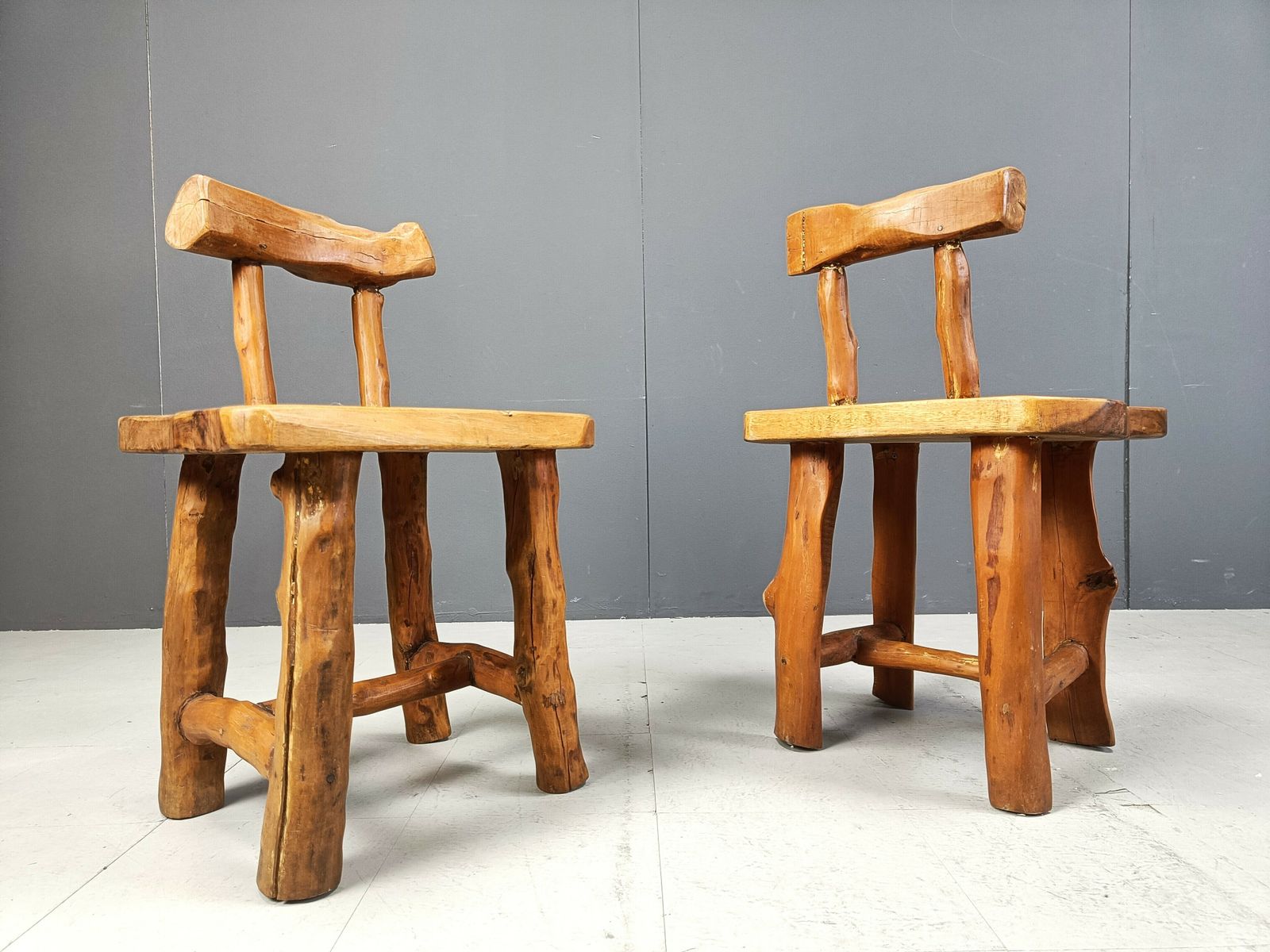 Set Of 6 Sculptural Brutalist Dining Chairs,  Set Of 6   1960s photo for sale