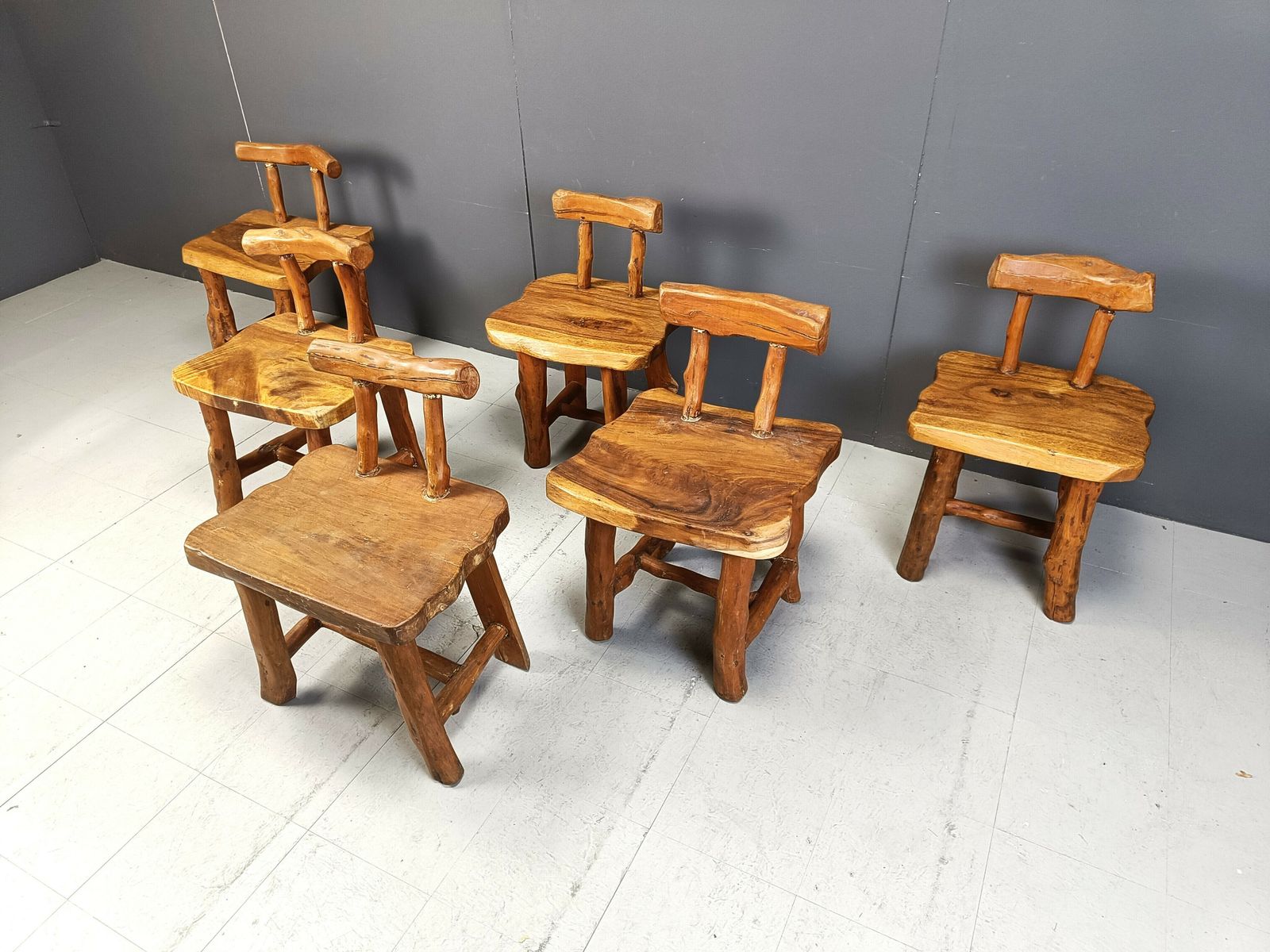 Set Of 6 Sculptural Brutalist Dining Chairs,  Set Of 6   1960s photo 1750.0