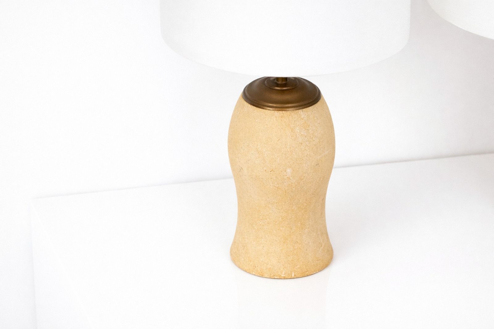 Pair Of 1970s Travertine Stone Table Lamps In The Style Of Albert Tormos, 20th Century photo for sale