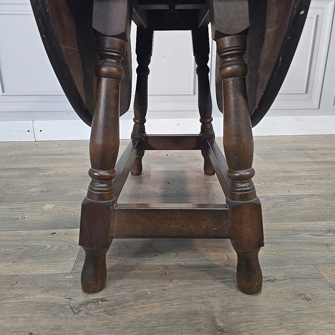 Vintage Drop Leaf Table Oak Turn Top Coffee Occasional Side Table Retro Wooden photo buy