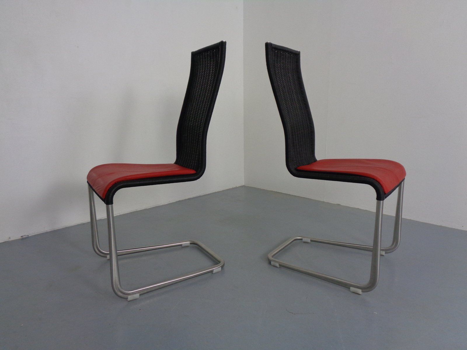 photo vinterior Kragstuhl D21 & B20 Cantilever Chairs By Jean Prouve & Axel Bruchhäuser For Tecta, 1980s, Germany, Set Of 6