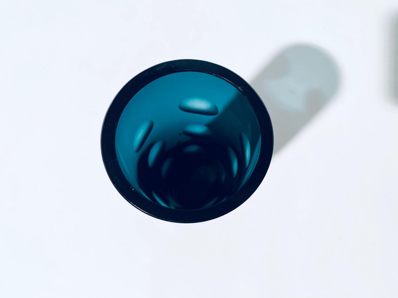photo for sale Mid Century Karl Friedrich Cylinder Glass Vase Green / Blue   Vintage Design 1960s