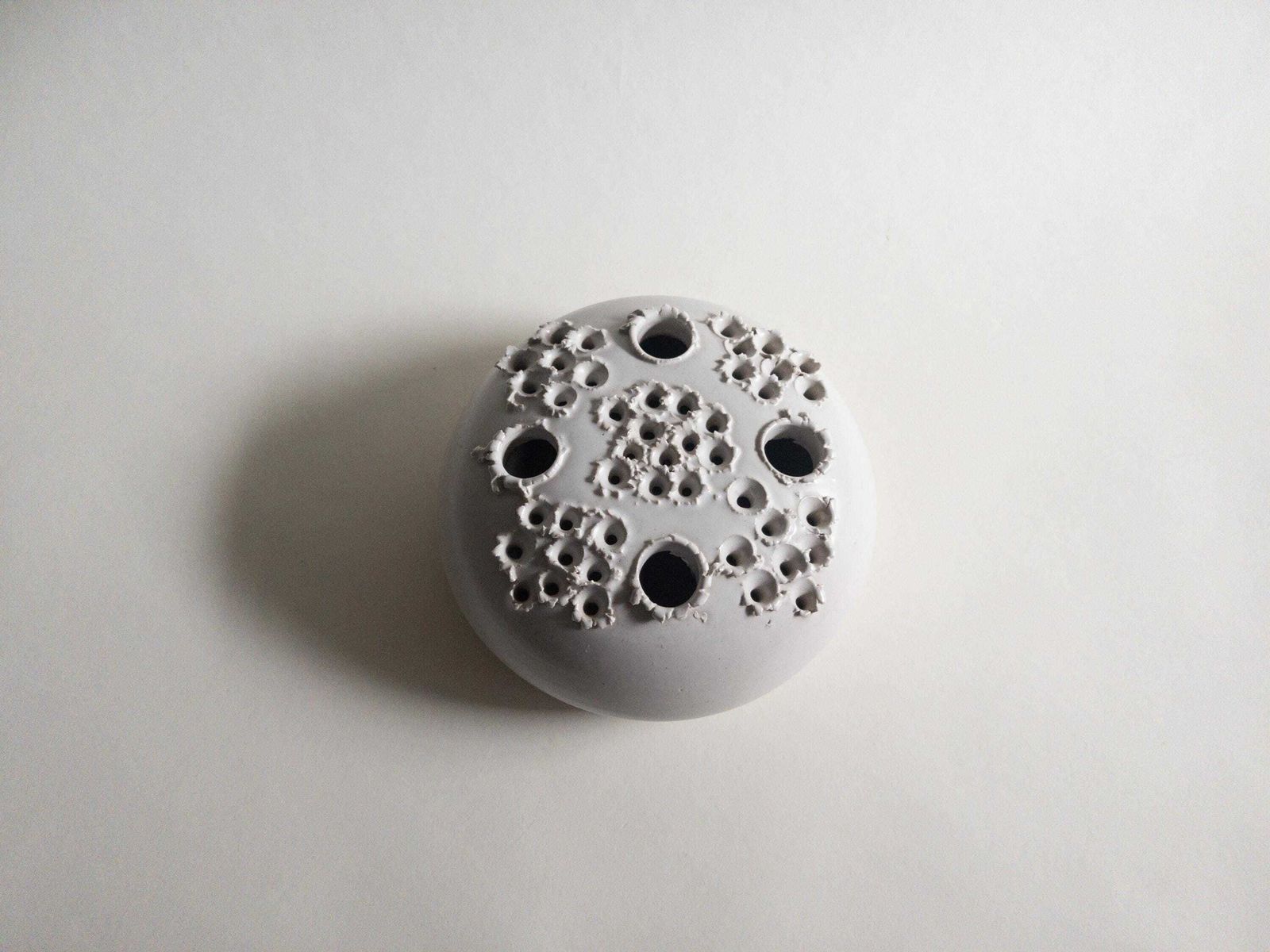 Vase de studio Aage Würtz, bougeoir en céramique blanche, style danois moderne photo vinterior