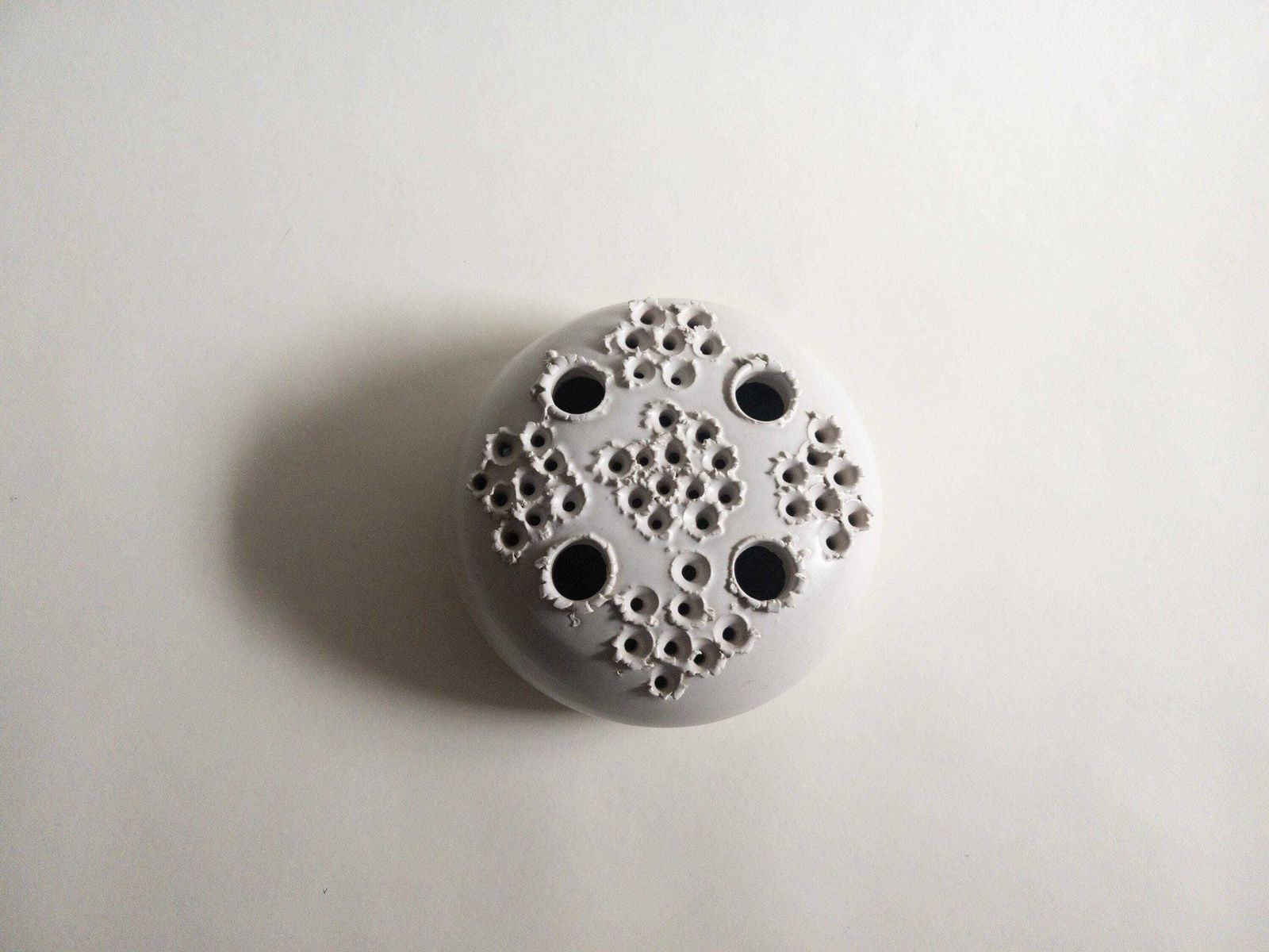 Vase de studio Aage Würtz, bougeoir en céramique blanche, style danois moderne photo vintage