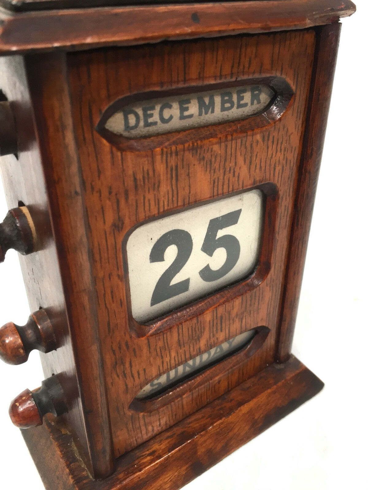 Antique Wooden Office Tabletop Perpetual Desk Calendar / Working C.1930 Art Deco photo for sale