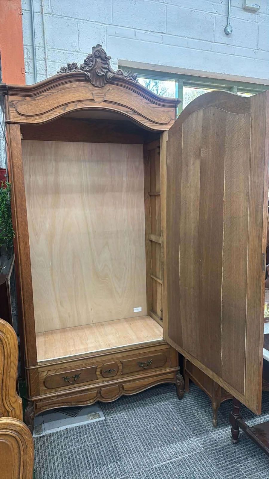 Beautiful French Mirror Carved Amoire Wardrobe photo Furniture