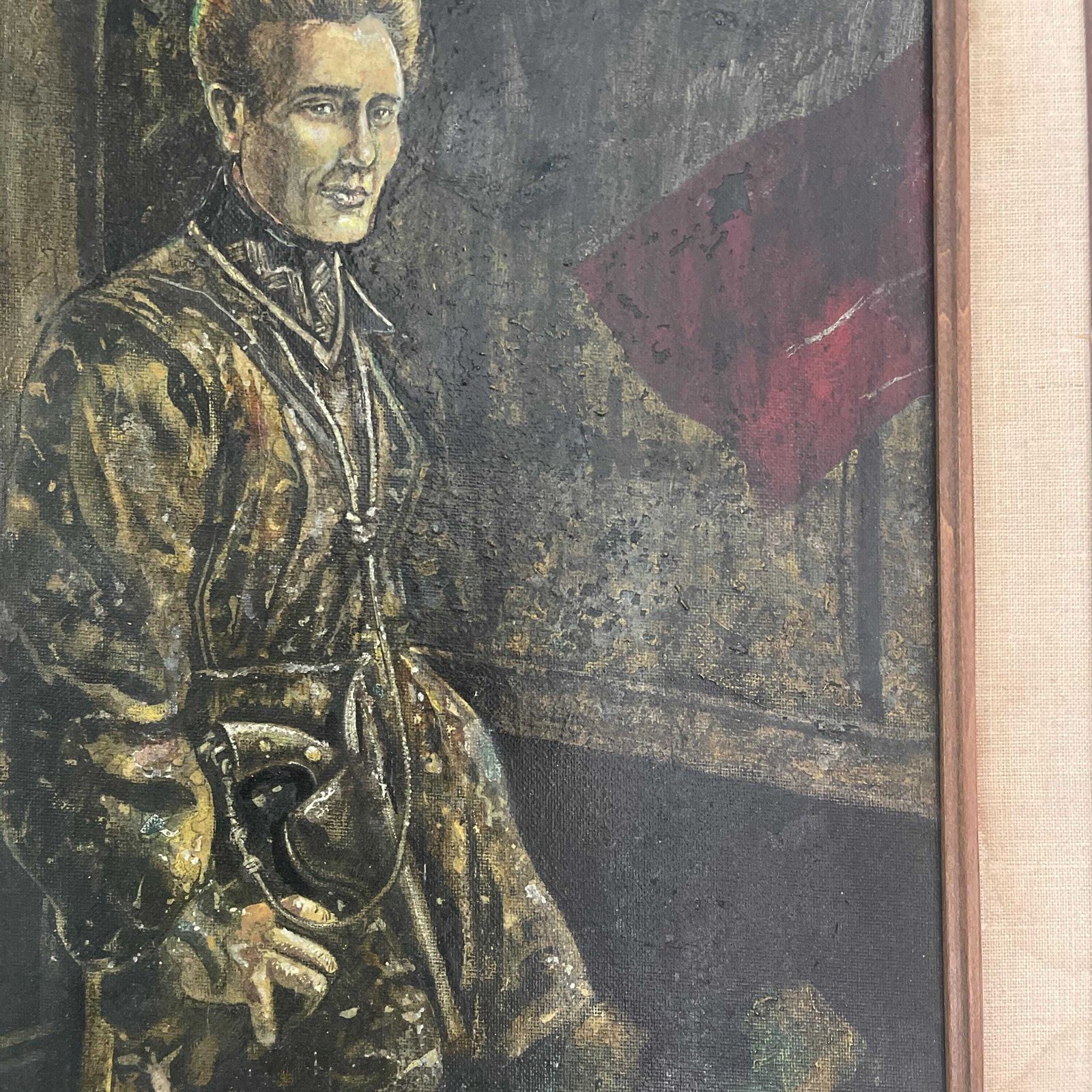 Vintage Oil Painting Portrait Of A Man In Uniform photo buy