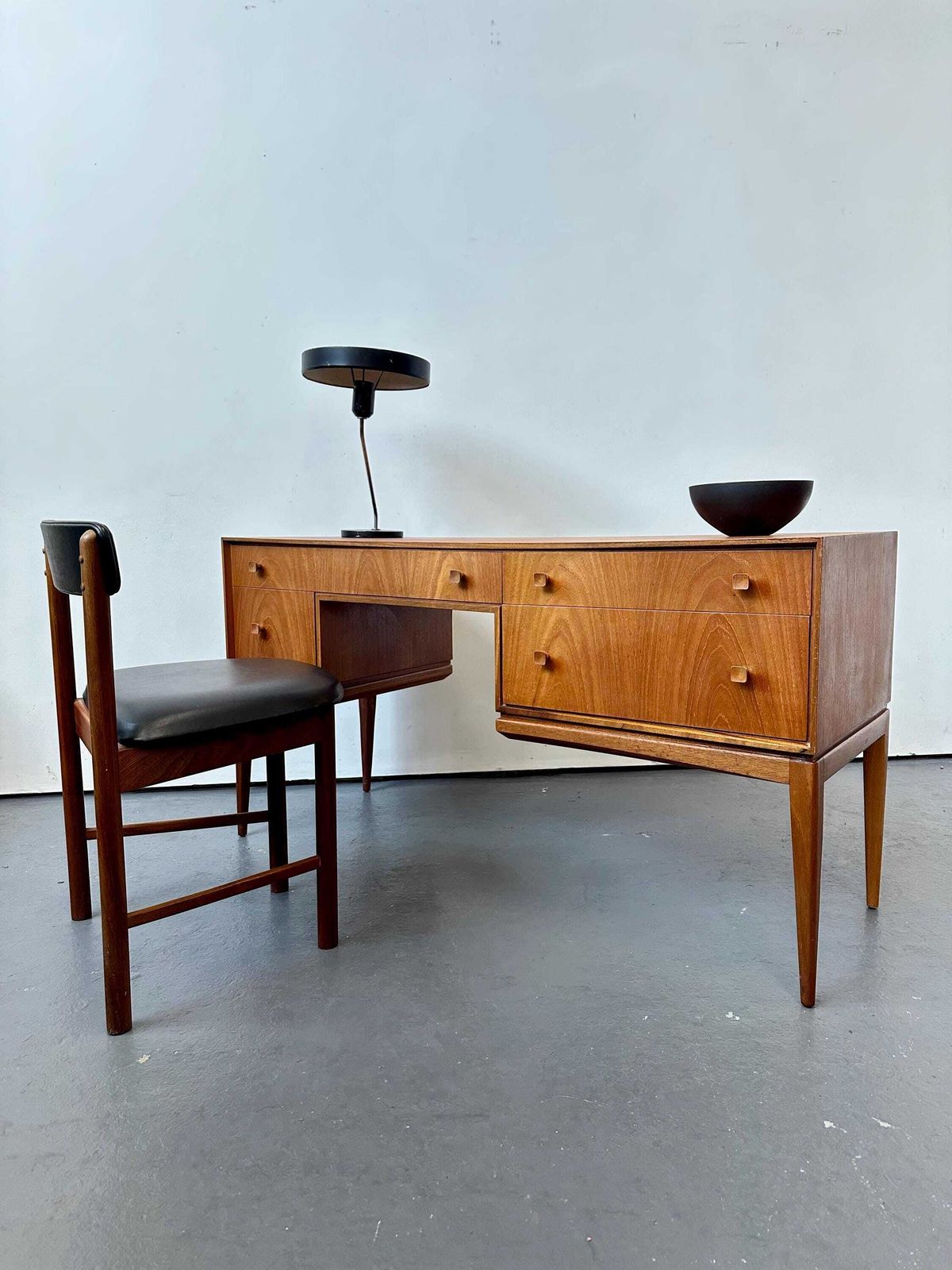 Vintage 1960s McIntosh Teak Desk. Danish Retro Mid Century photo furniture