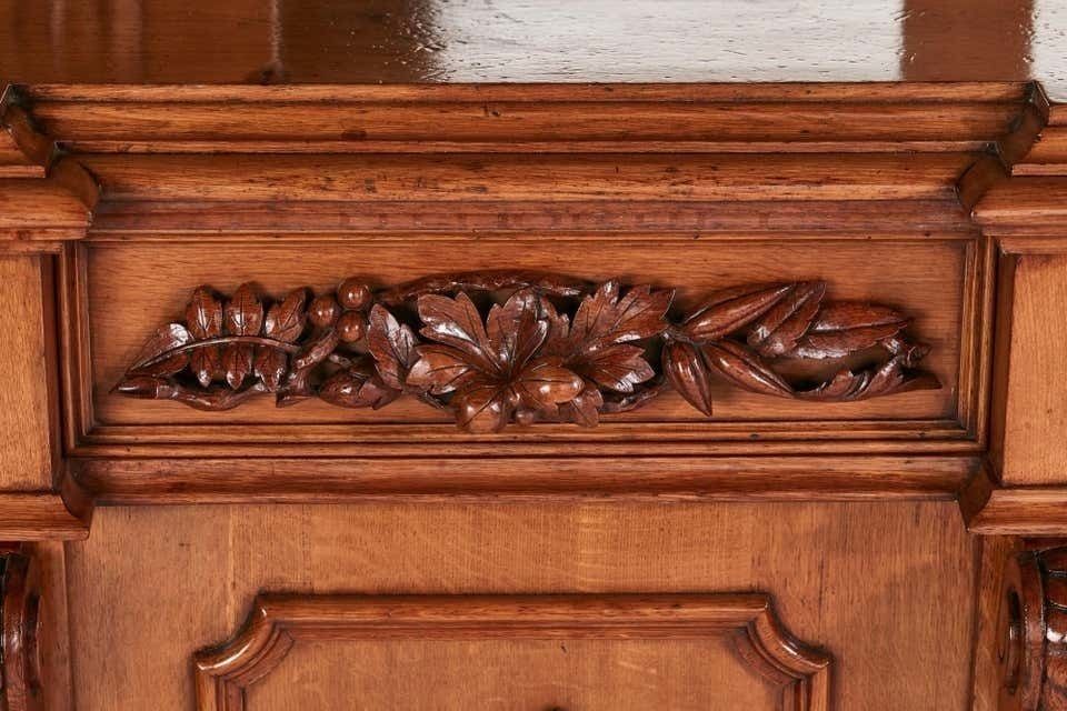 Magnificent Large 19th Century Victorian Antique Carved Oak Mirror Back Sideboar photo vinterior