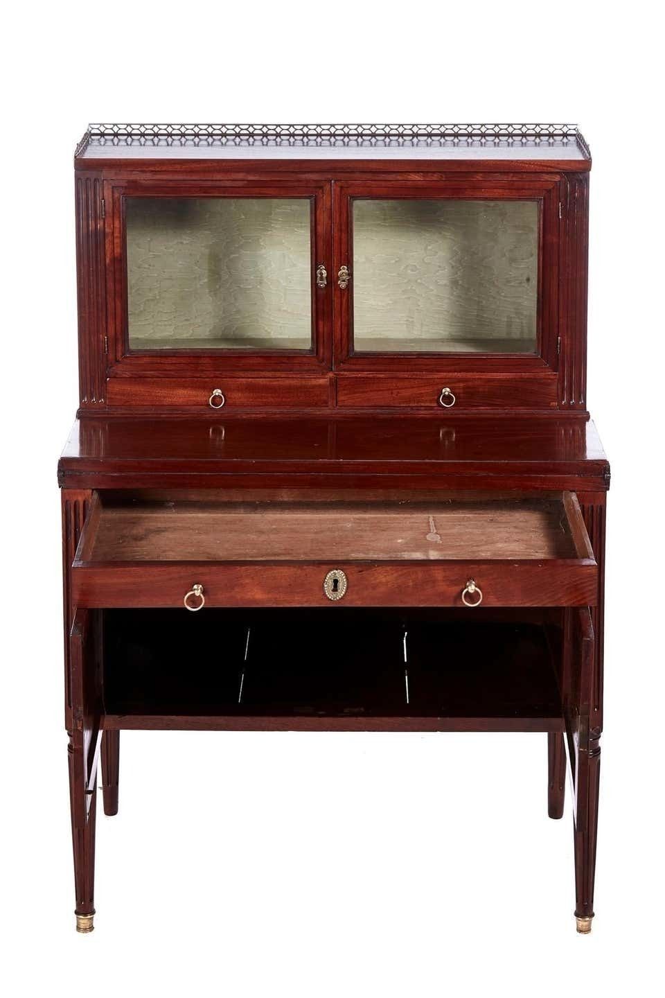 Quality Antique French Mahogany Fold Down Desk photo furniture