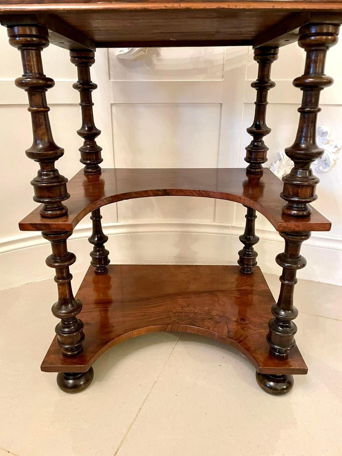 Furniture 19th Century Victorian Antique Free Standing Walnut Ladies Davenport photo