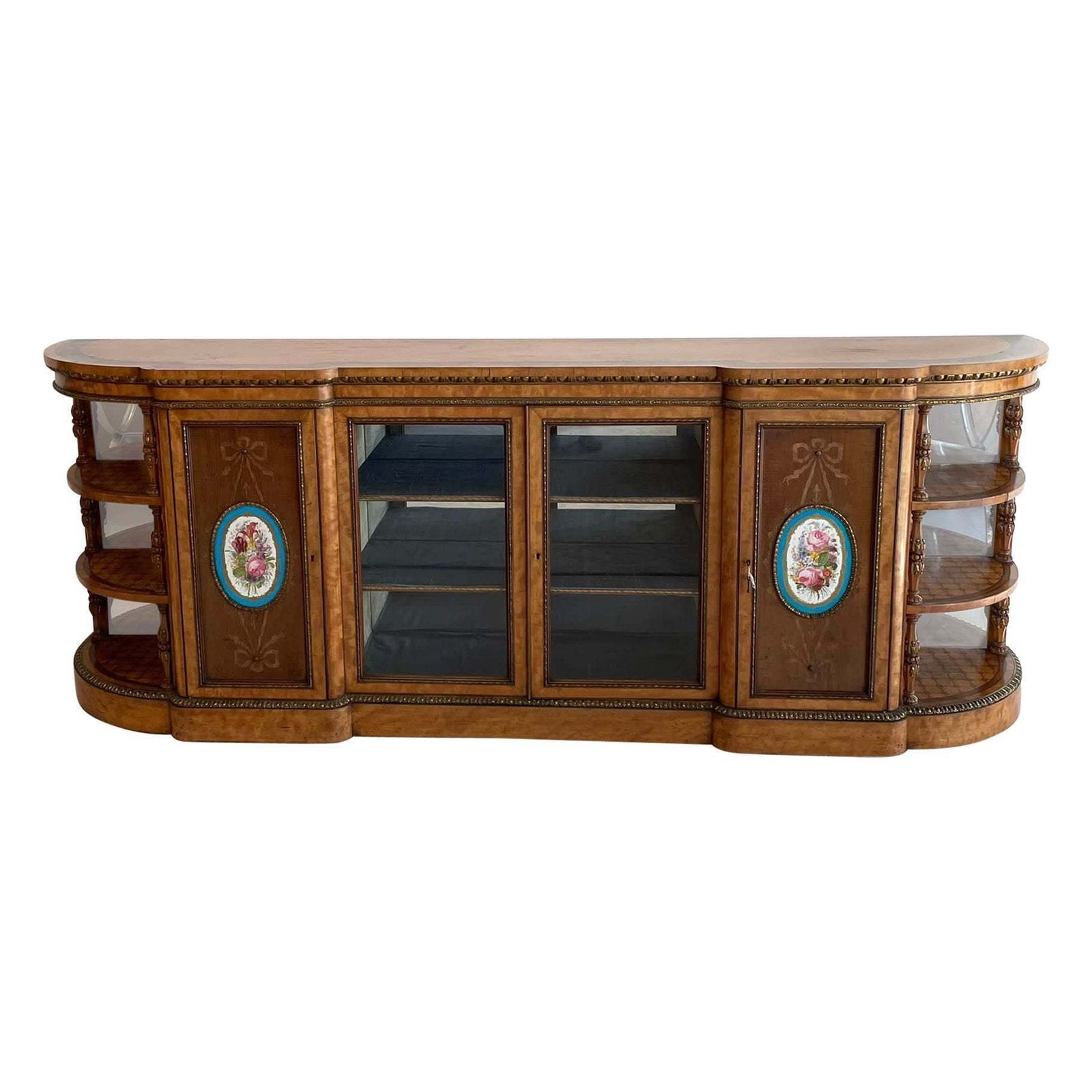 Magnificent Exhibition Quality Large Satinwood Inland & Ormolu Mounted Credenza/Sideboard