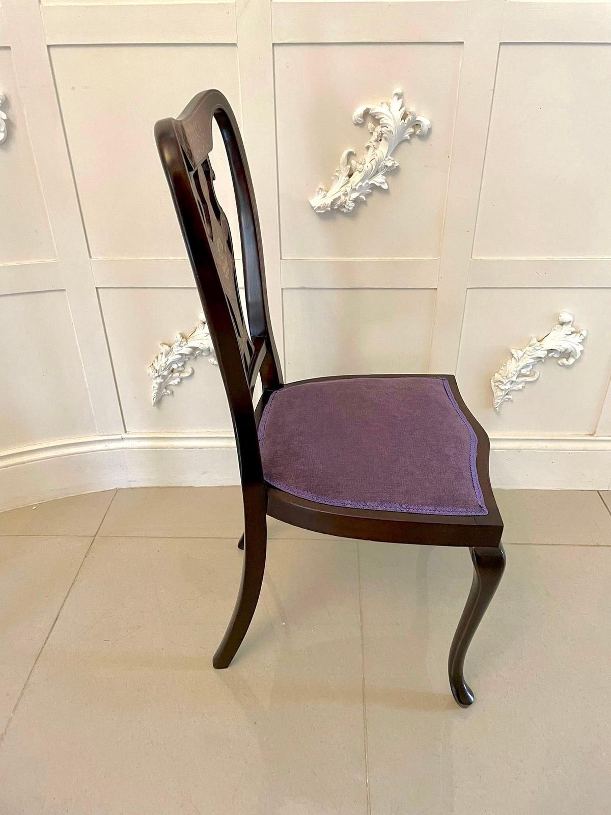 Fine Quality Antique Victorian Set Of Four Marquetry Inlaid Chairs photo vinterior