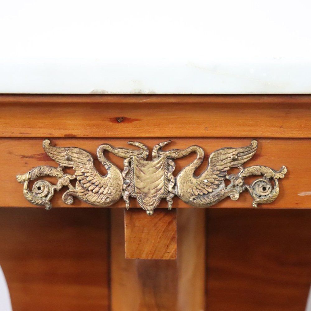 photo for sale Antique Console Table In Cherrywood With Marble Top, Early 19th Century
