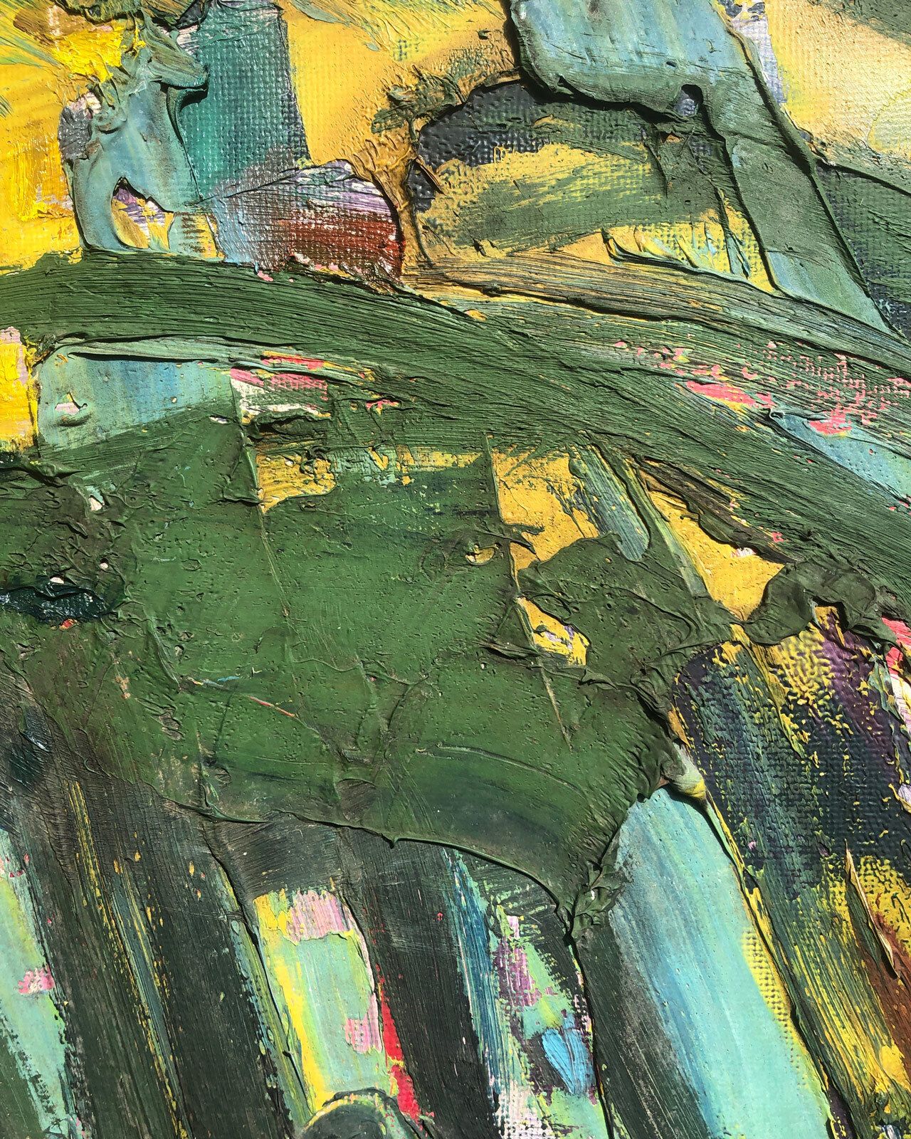 Large Intense Semi Abstract 1970s English Oil Painting photo Art