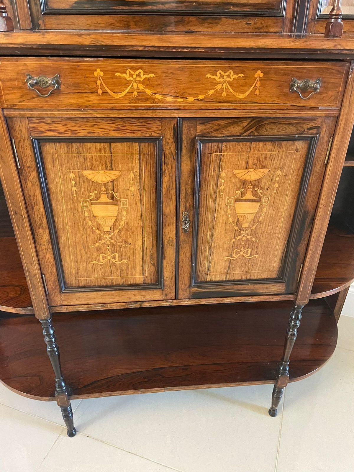 Antique Quality Rosewood Inlaid Side Cabinet photo furniture
